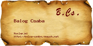 Balog Csaba névjegykártya