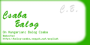 csaba balog business card